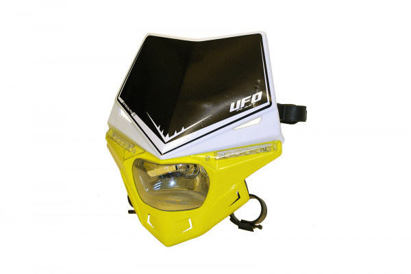 Motocross Stealth headlight white and yellow - Headlight - PF01715-W102 - Ufo Plast