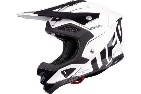 Motocross helmet Diamond black and white - ADULT - He052 - UFO Plast