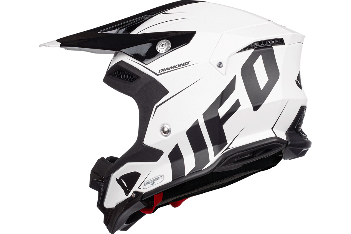 Motocross helmet Diamond black and white - ADULT - He052 - Ufo Plast