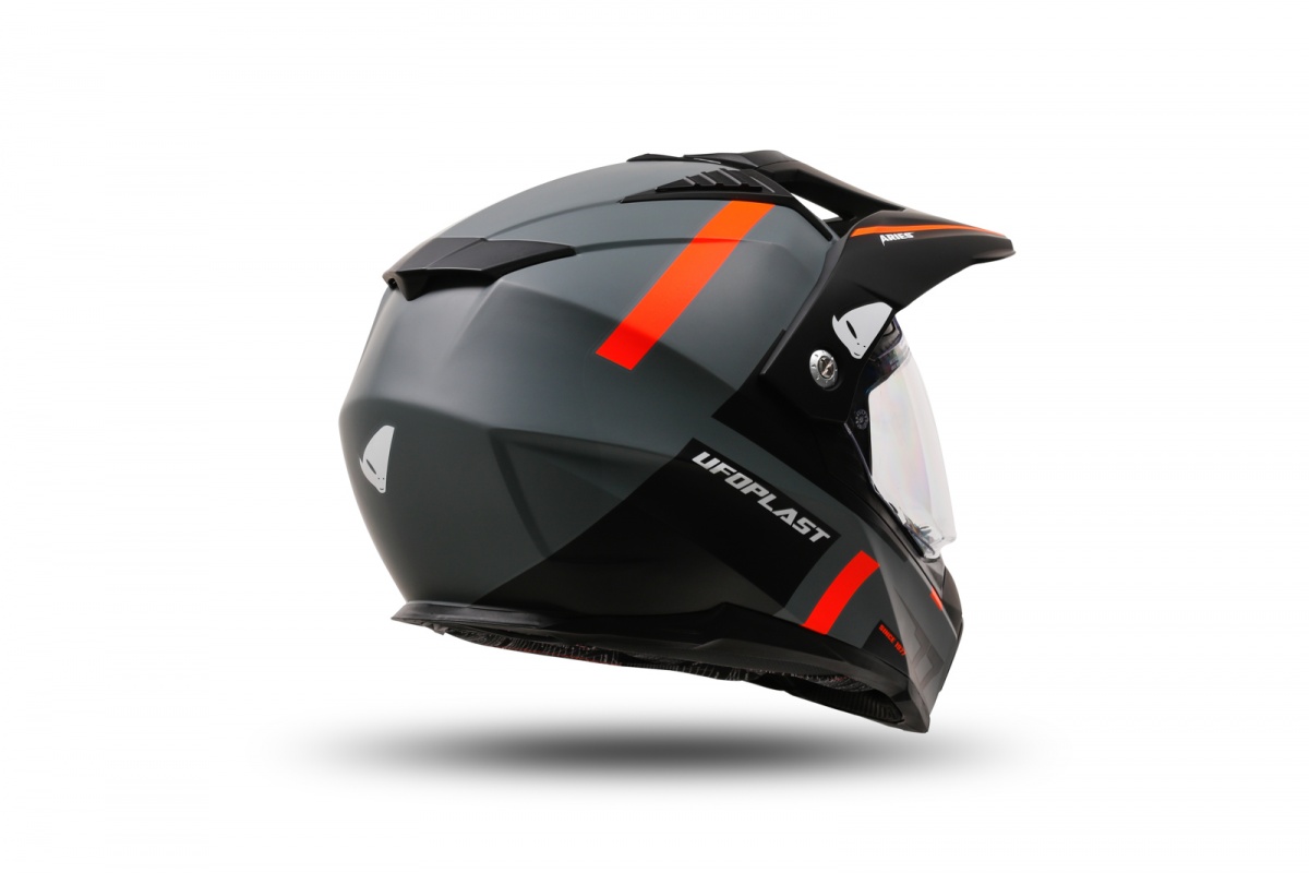 Motocross Aries helmet grey and orange - Helmets - HE13500-EF - Ufo Plast