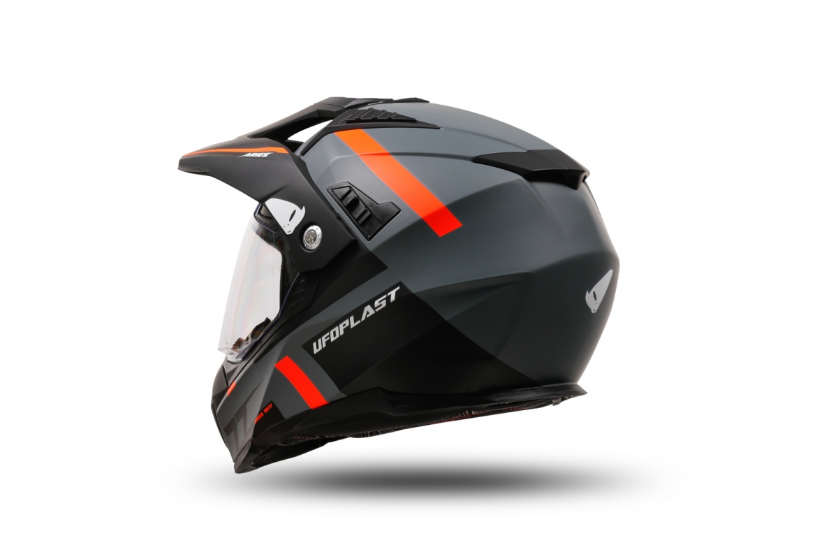 Motocross Aries helmet grey and orange - Helmets - HE13500-EF - Ufo Plast