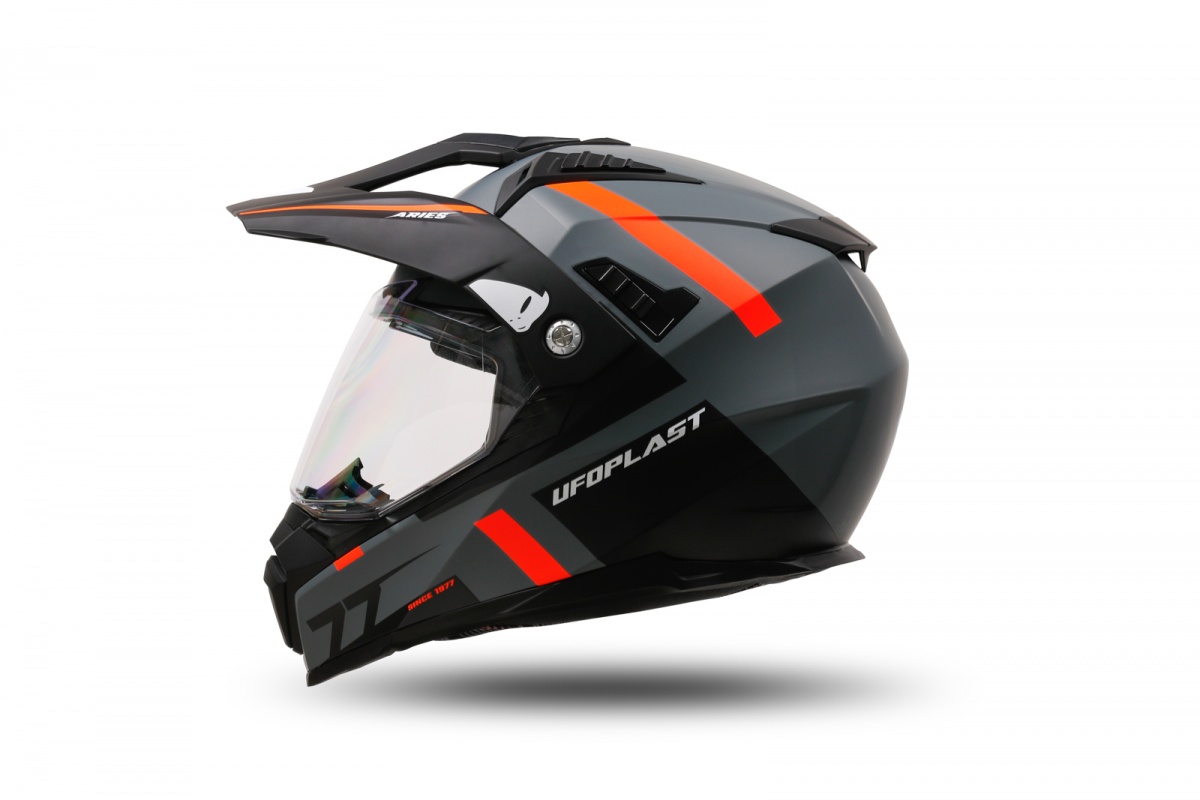 Motocross Aries helmet grey and orange - Helmets - HE13500-EF - Ufo Plast