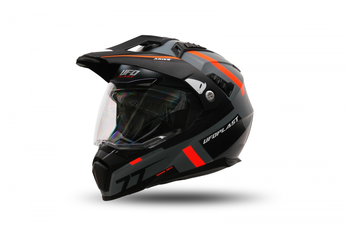 Motocross Aries helmet grey and orange - Helmets - HE13500-EF - Ufo Plast