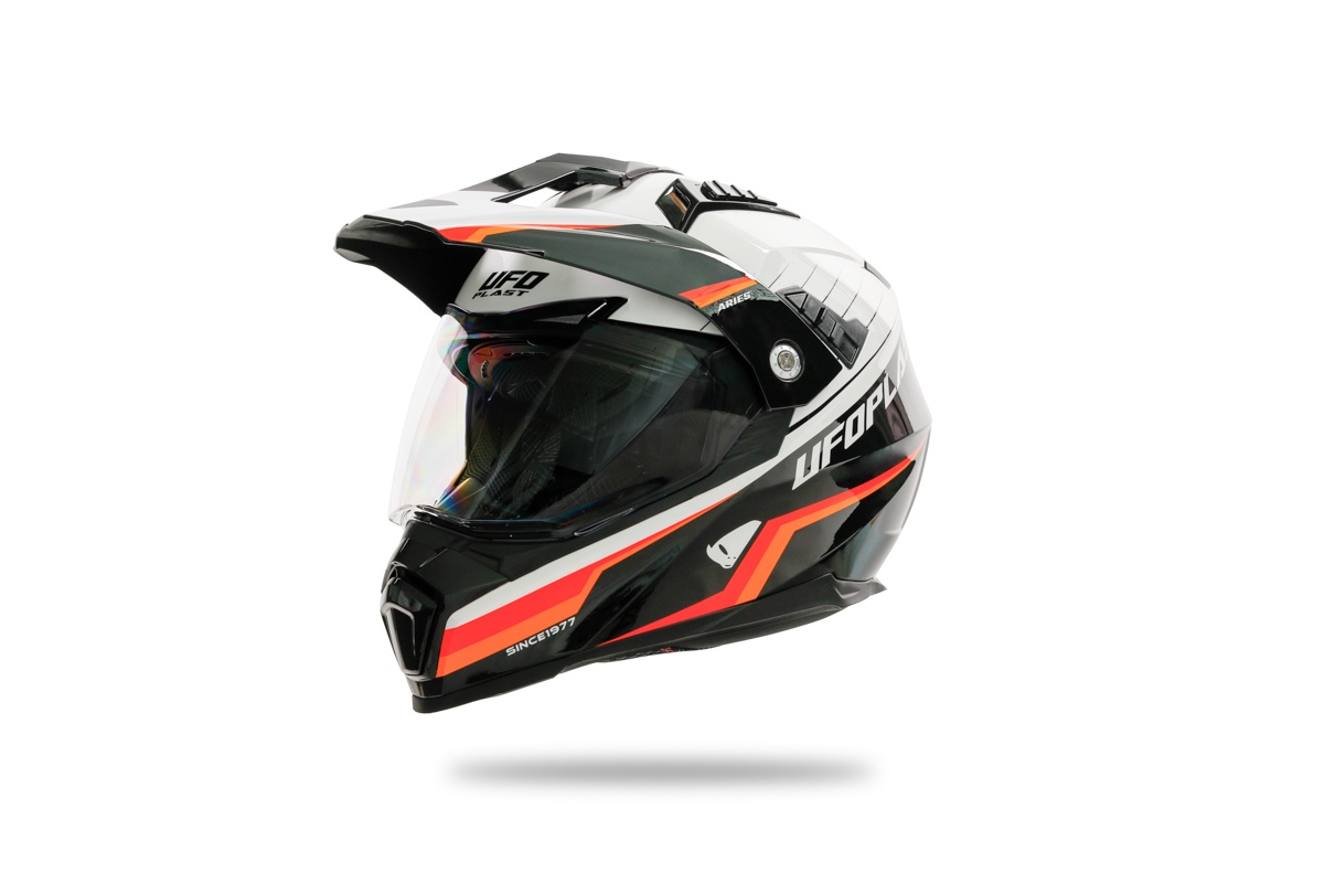 Motocross Aries helmet black and white - Helmets - HE13500-WK - Ufo Plast