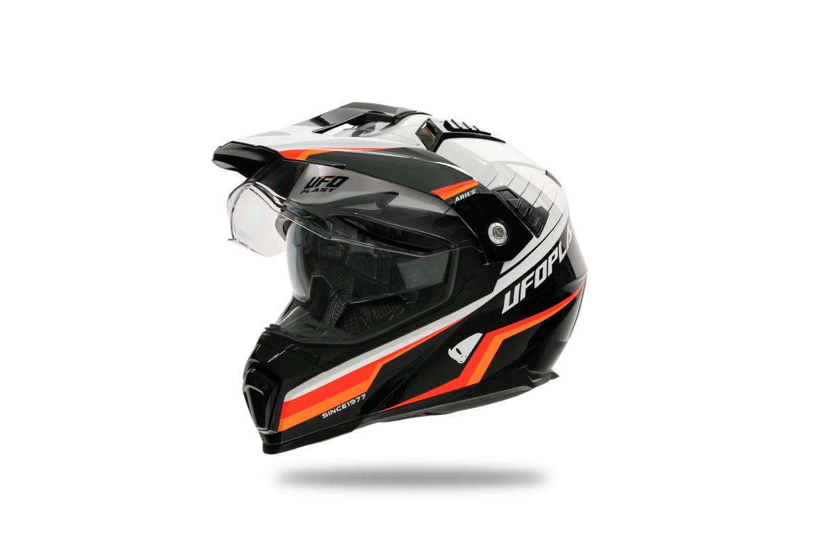 Motocross Aries helmet black and white - Helmets - HE13500-WK - Ufo Plast