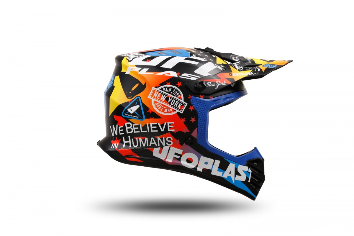 motocross Korey helmet for kids black, yellow and blue - Helmets - HE13600-CD - UFO Plast